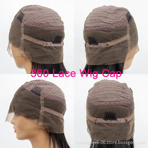 Rebecca Fashion 360 Degree Lace Frontal Wigs 100% Body Wave Human Hair Wigs For Black Women 150% Density Natural Black Color
